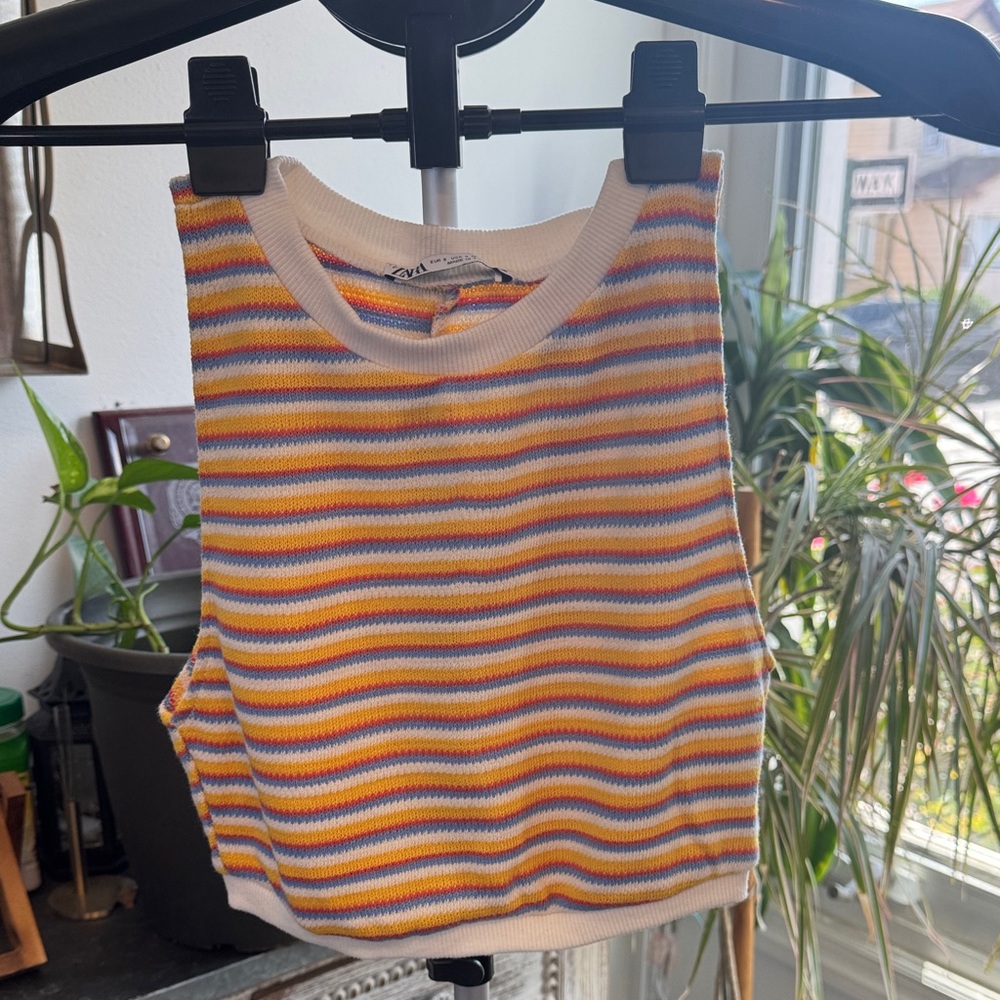 Zara -  Multicolor Striped Tank Crop Top